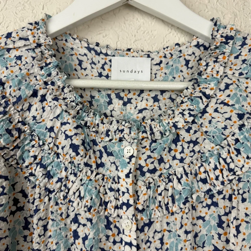 *We Are Sundays Womens Indigo Blue Floral Harley Romper Small - Picture 5 of 14